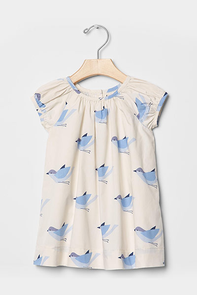 Shirred bird dress